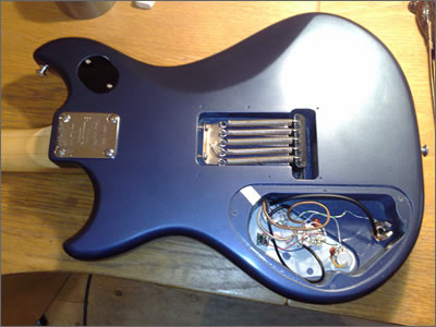 The re-built guitar from the rear